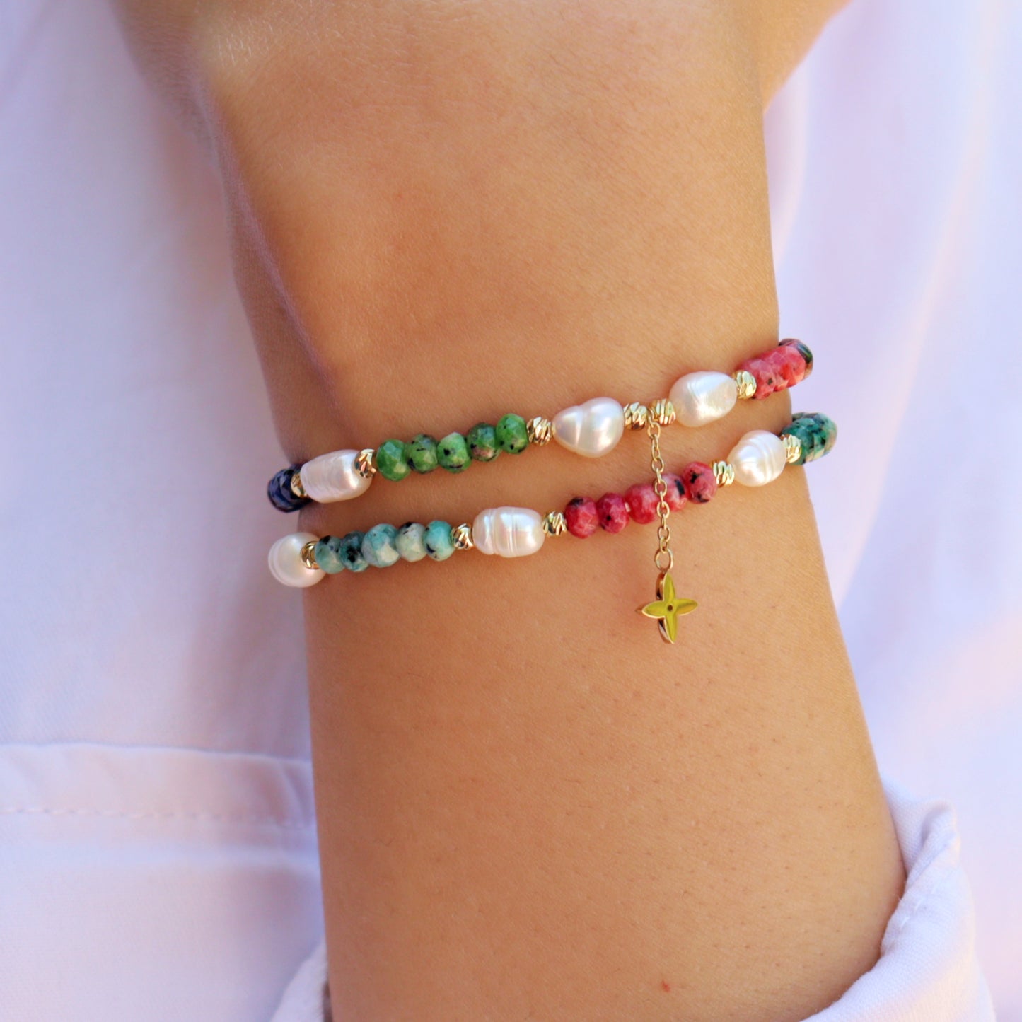 Duo Bracelets Agates & Jouher