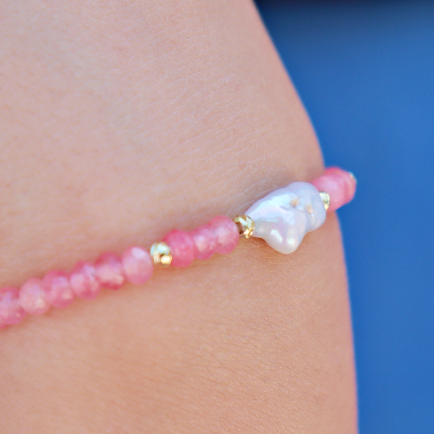 Bracelet en Agates Rose