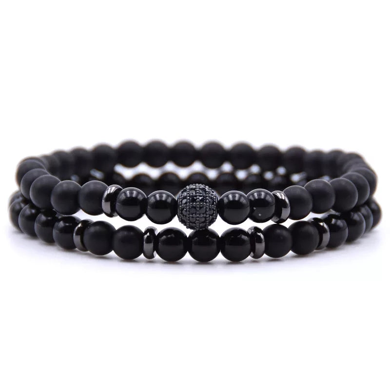 Bracelet Onyx & Hématite