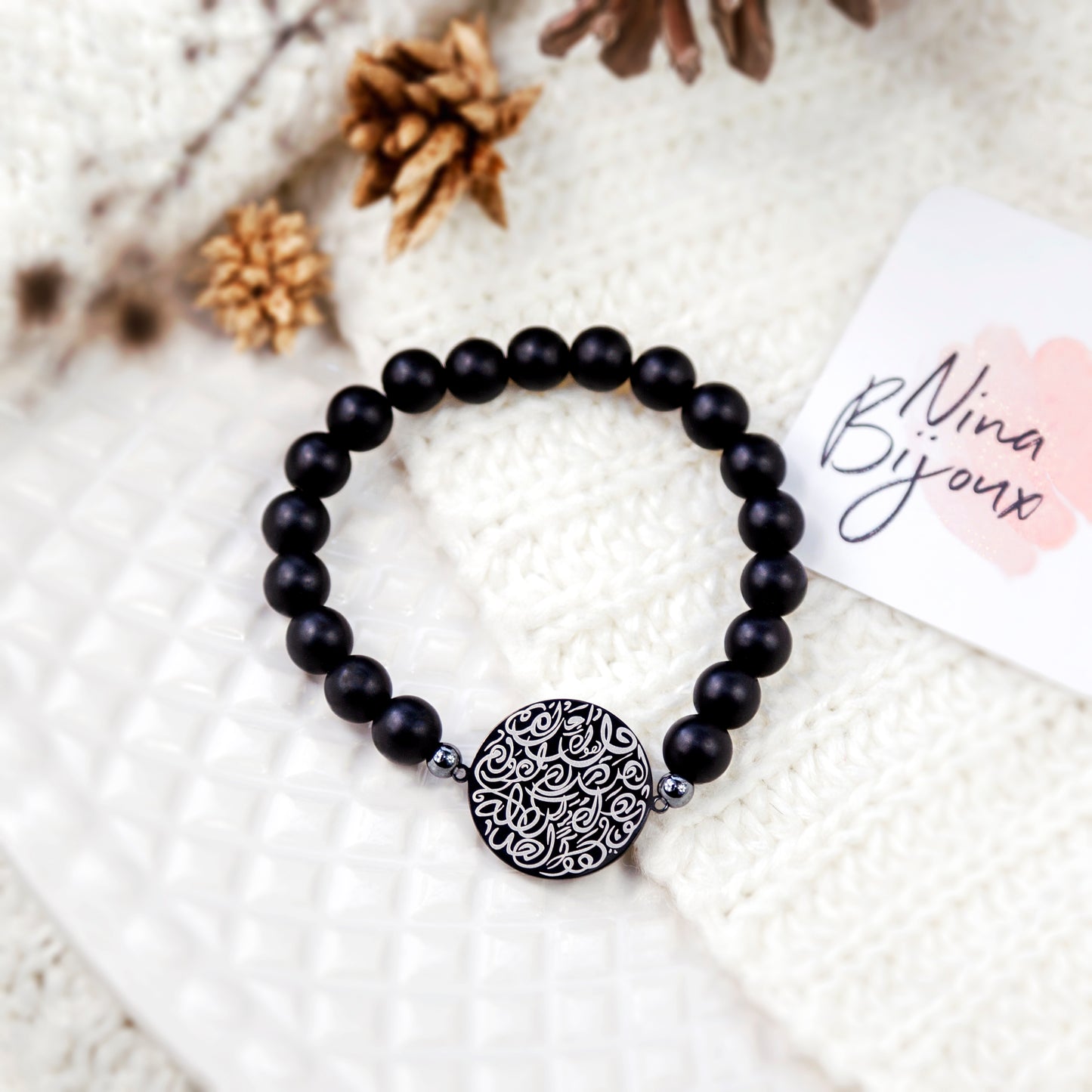 Bracelet Calligraphie Arabe Noir