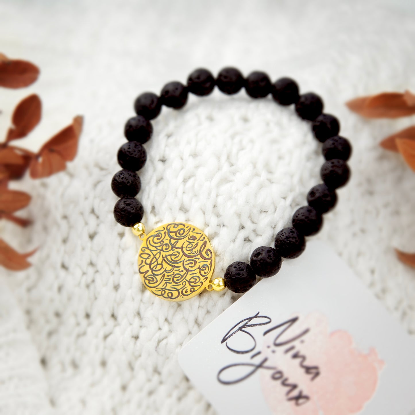 Bracelet Calligraphie Arabe Doré