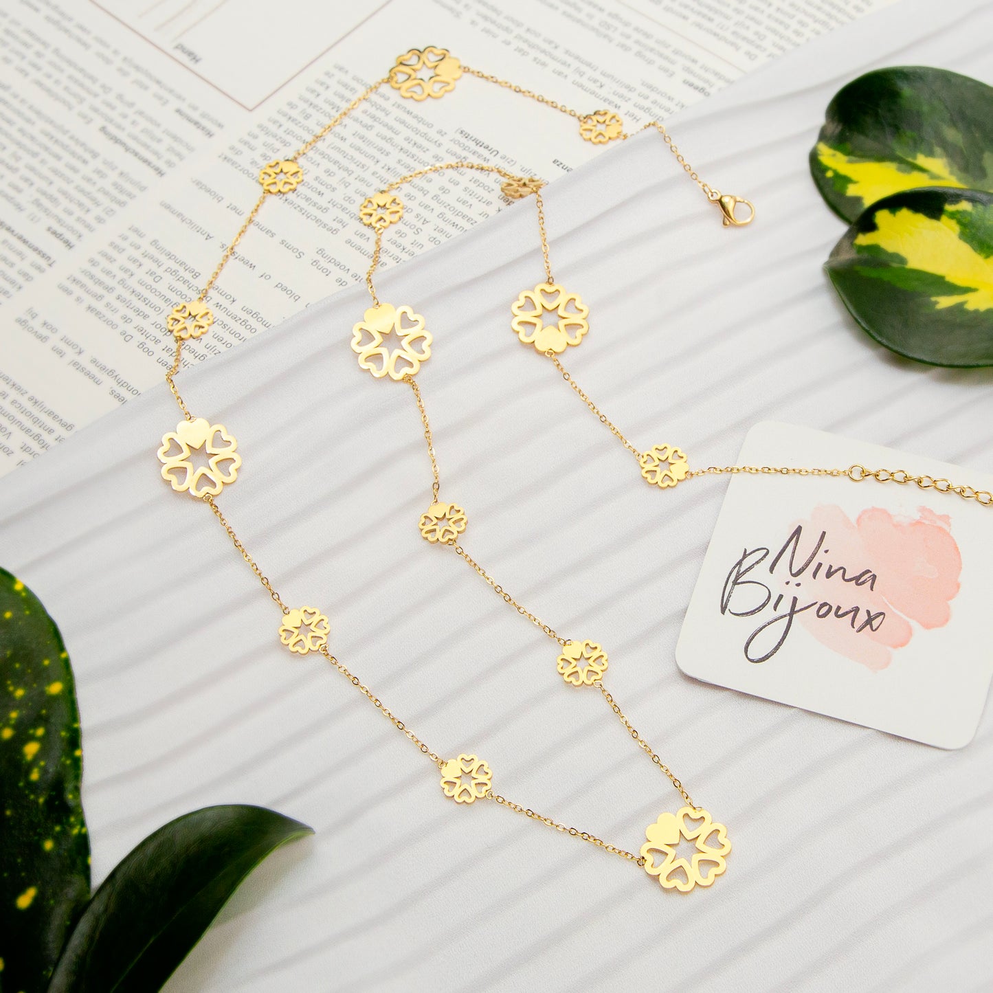 Sautoir Fleur en Acier inoxydable