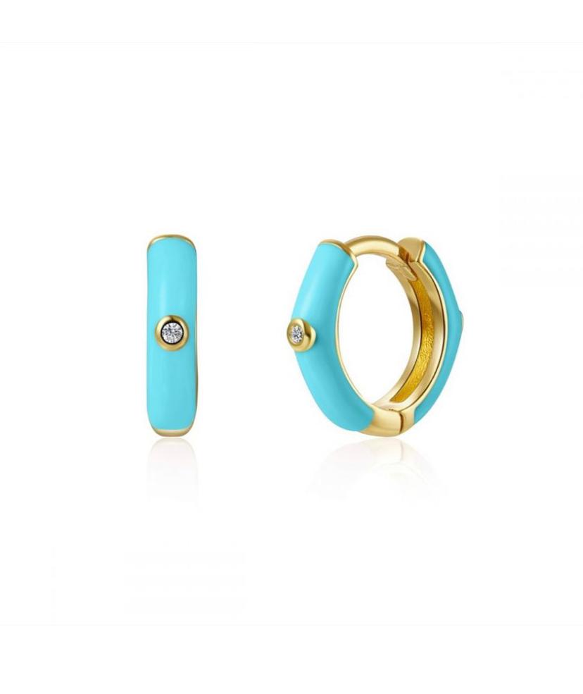 Boucles d'oreilles émail VERT EAU