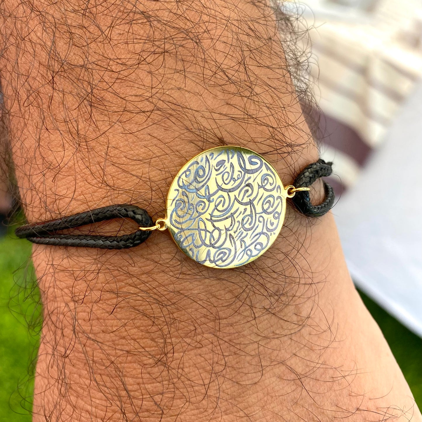 Bracelet calligraphie en acier inoxydable