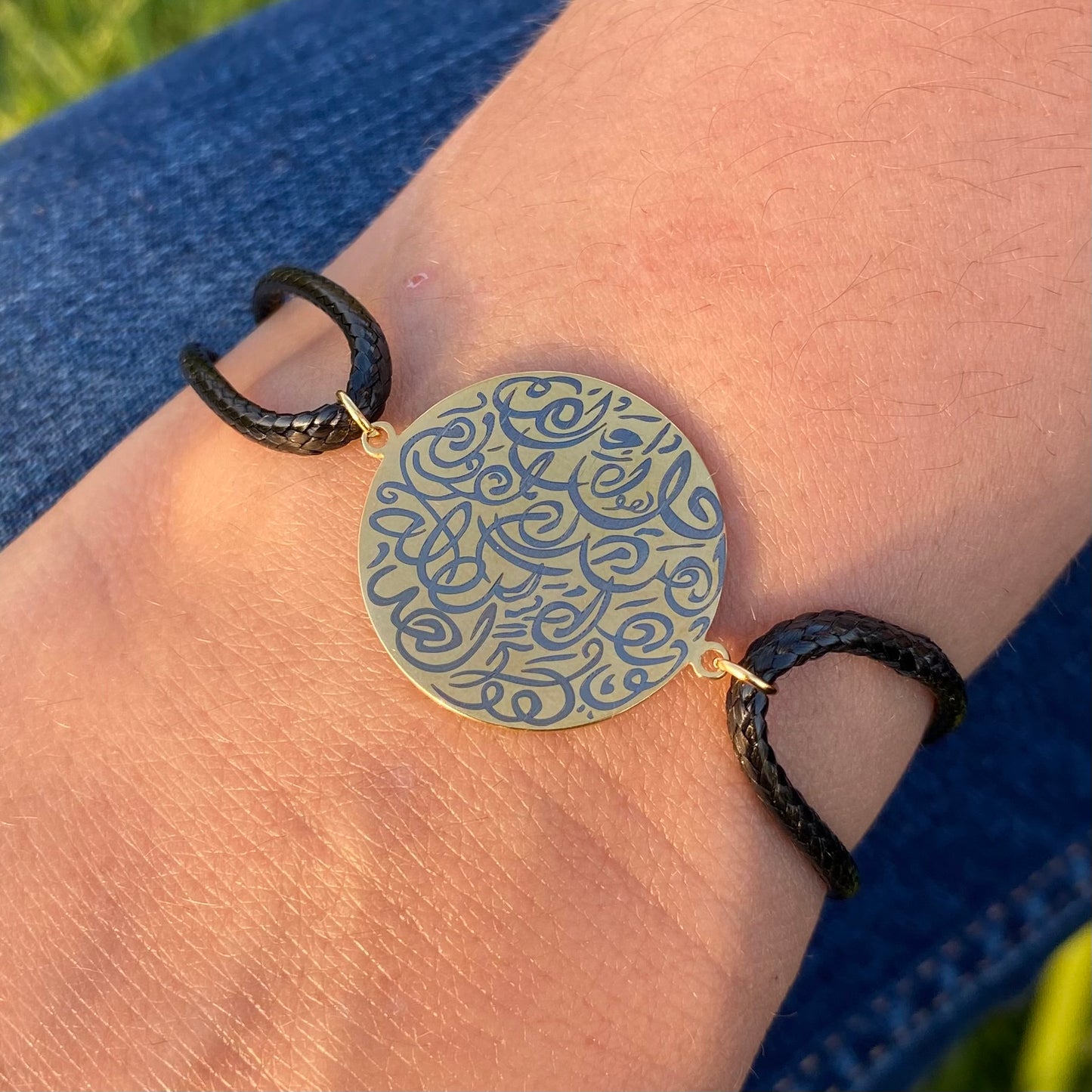 Bracelet calligraphie en acier inoxydable