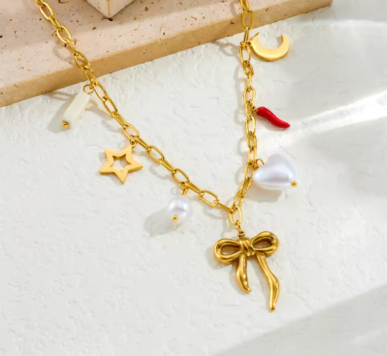💫 Collier Charms Doré – Lucky Symbols