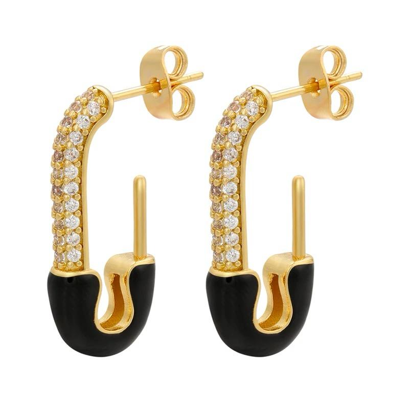 Boucles d'Oreilles Épingle Noir